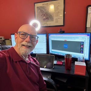 Russell Walker at computer